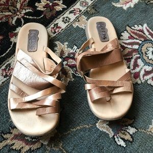 Korks by Kork Ease Gold Strappy Slip On Sandals